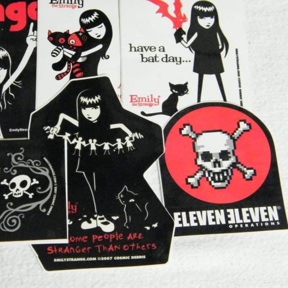 Emily The Strange Stickers COLLECTOR'S Lot Of 12 Stickers - Picture 5 of 5